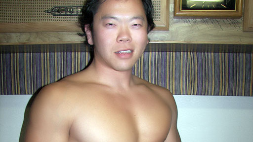 Beefy Asian camboy posing nude